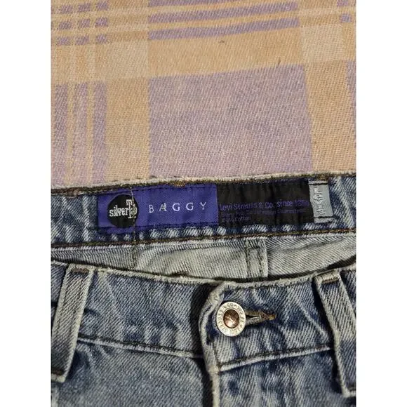 Vintage 90s Levis Silver Tab Baggy Denim Jeans Size 33 X 33 USA Faded Massive - Picture 2 of 16